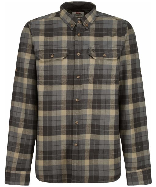 Men's Fjallraven Singi Heavy Flannel Long Sleeve Shirt - SUPER GREY/STGY