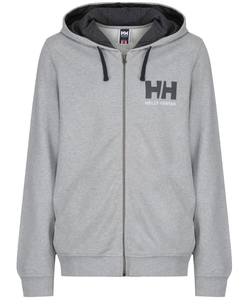 Men's Helly Hansen Logo Full Zip Hoodie - Grey Melange