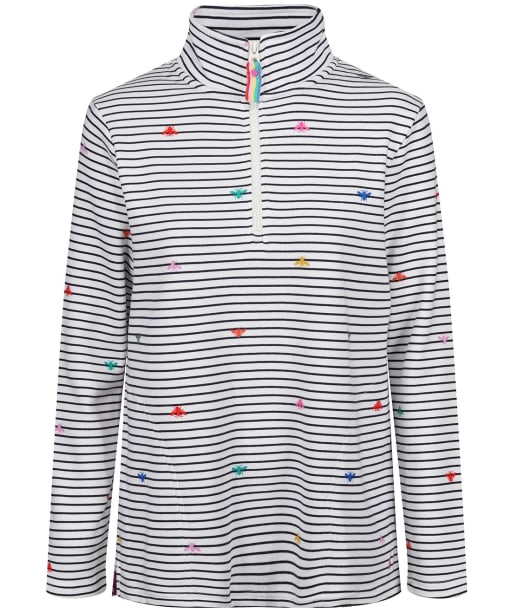 Women’s Joules Pop Print Casual Half Zip Sweatshirt - Rainbow Bee Stripe