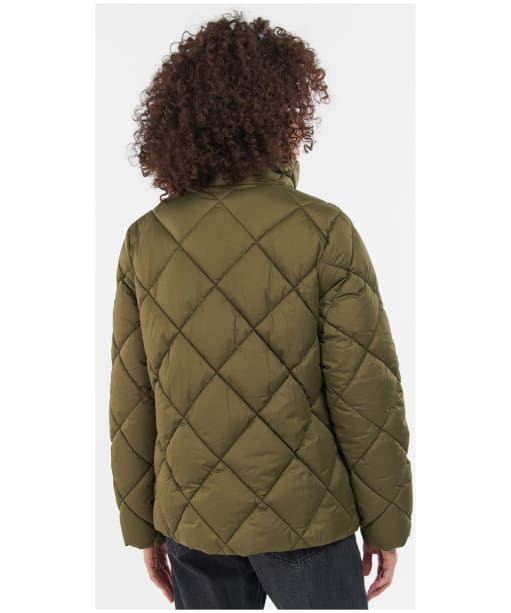 Women's Barbour x House of Hackney Darnley Quilted Jacket - Fern / Florika / Red