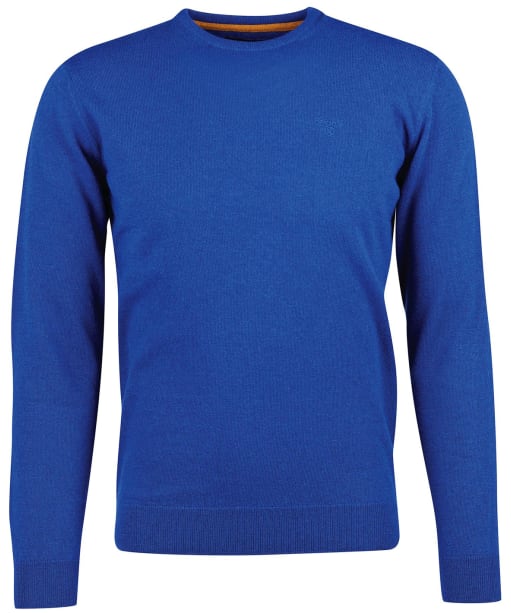 Men's Barbour Essential Lambswool Crew Neck Sweater - Bright Blue