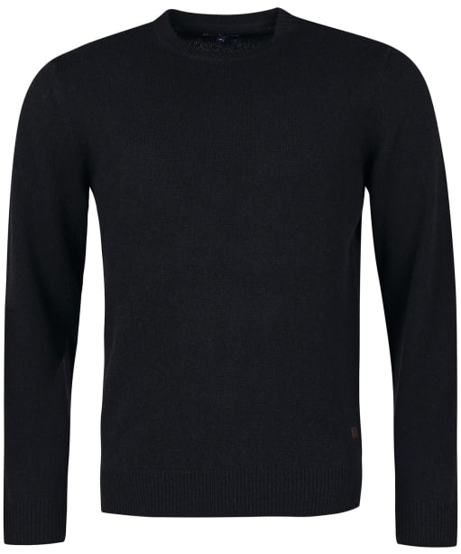 Men's Barbour Patch Crew Neck Lambswool Sweater - Black