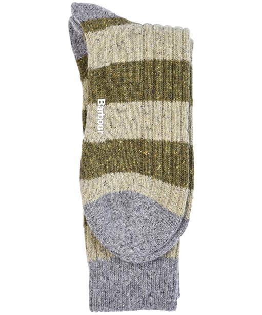 Men’s Barbour Houghton Stripe Socks - New Olive