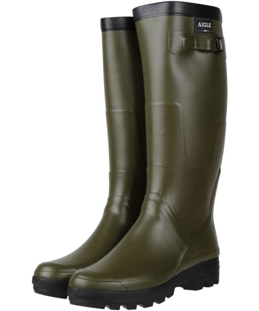 Aigle Benyl XL Wide Calf Wellington Boots - Khaki