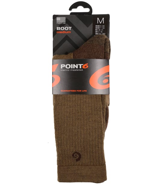 Point6 Medium Mid-Calf Boot Socks - COYOTE BROWN