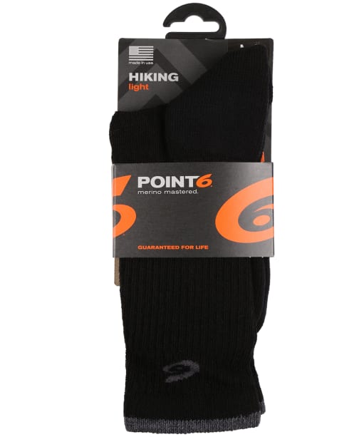 Men's Point6 Hiking Essential Light Crew Socks - Black