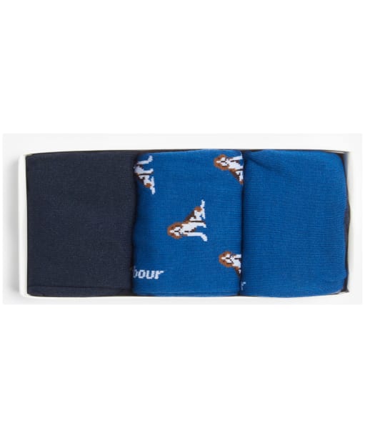 Men's Barbour Beagle Dog Socks Gift Set - BLUE BEAGLE