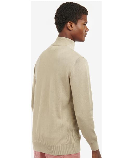 Men’s Barbour Cotton Half Zip Sweater - Washed Stone