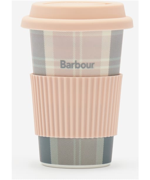 Barbour Reusable Tartan Travel Mug - Pink / Grey Tartan
