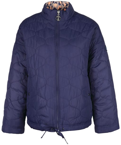 Women's Barbour Printed Reversible Apia Quilted Jacket - Eternal Ink / Light Trench Starling Print