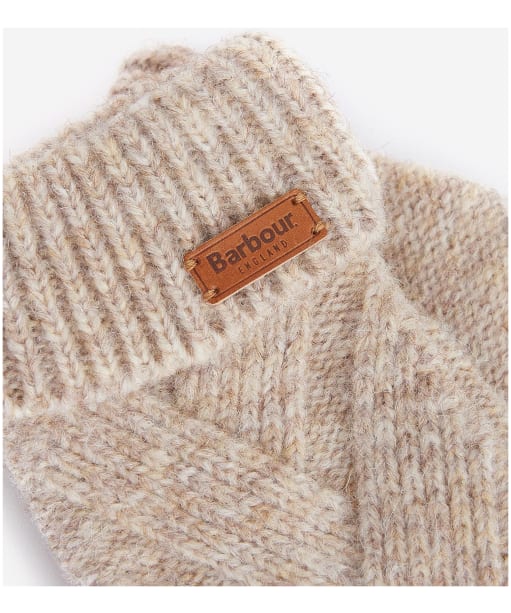 Women's Barbour Dace Cable Knitted Gloves - Sand Beige