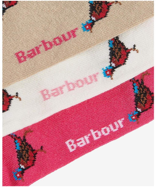 Women's Barbour Pheasant Sock Gift Set - Pink Dahlia