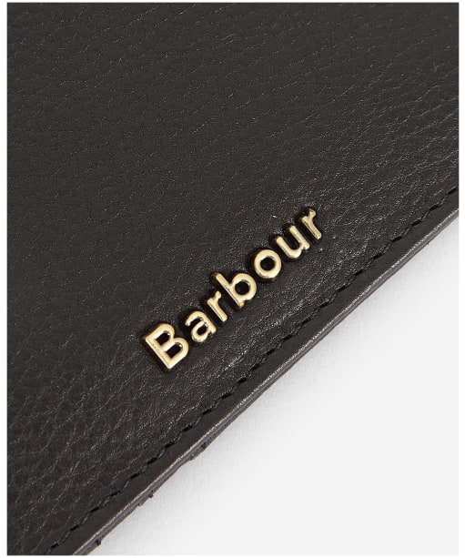 Women's Barbour Laire Leather Card Holder - Black / Classic Tartan