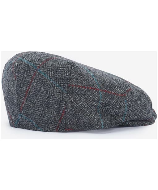 Men's Barbour Wool Crieff Flat Cap - Charcoal/Red/Blue