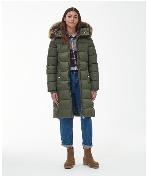 Women's Barbour Rosoman Quilted Jacket - Deep Olive