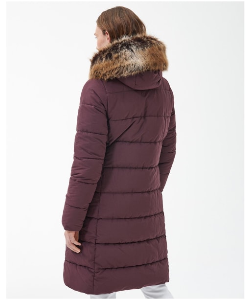 Women's Barbour Grayling Quilted Jacket - Black Cherry