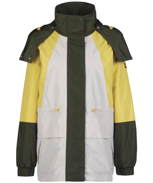 Women's Barbour International Pendleton Waterproof Jacket - Silver Cloud / Electric Yellow