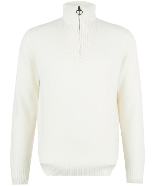 Men's Barbour Essential Wool Half Zip Sweater - Whisper White