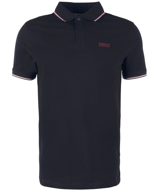 Men's Barbour International Rider Tipped Polo - New Black