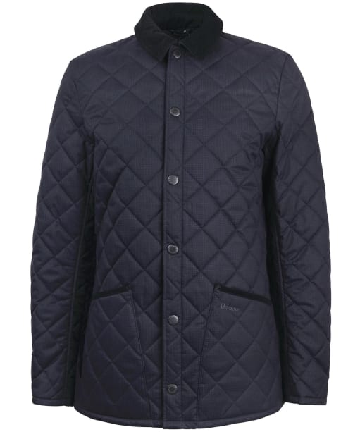 Men's Barbour Checked Heritage Liddesdale Quilted Jacket - Navy