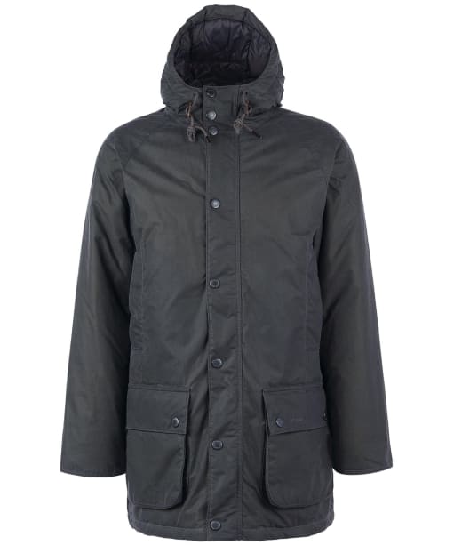 Men’s Barbour Hooded Beaufort Wax Jacket - Grey / Black Slate