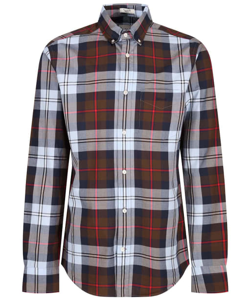 Men's Gant Poplin Large Check Shirt - Rich Brown