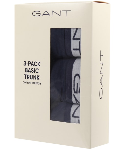 Men's Gant Basic Cotton Blend Trunk - 3 Pack - Marine