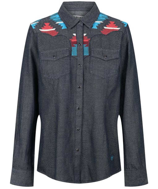 Women's Ariat Dutton Classic Fit Cotton Chambray Shirt - Rinsed