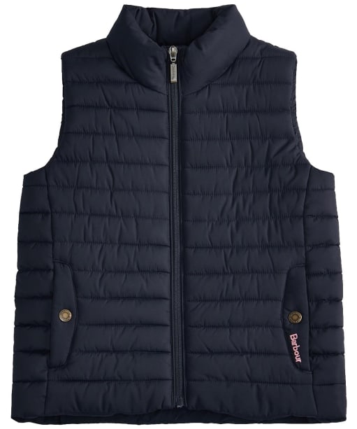 Girl's Barbour Glasney Quilted Gilet, 10-15yrs - Dark Navy / Abstract Rainbow