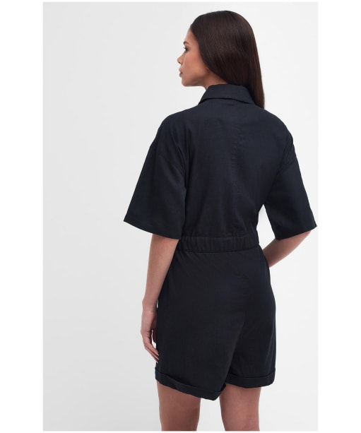 Women's Barbour International Rosell Cotton Linen Blend Playsuit - Black