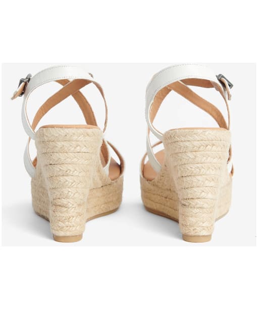 Women's Barbour Lucia Leather Espadrille Wedge Sandals - White