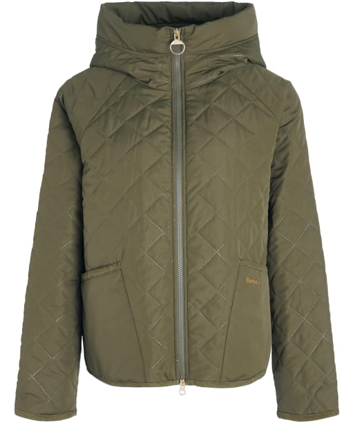 Women's Barbour Glamis Quilted Jacket - Army Green / Ancient Tartan