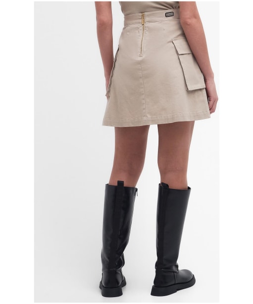 Women's Barbour International Kinghorn A-Line Cotton Skirt - Oat