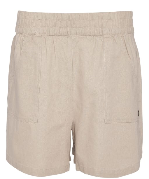 Women's Barbour International Parisse Cotton Linen Blend Shorts - Oat
