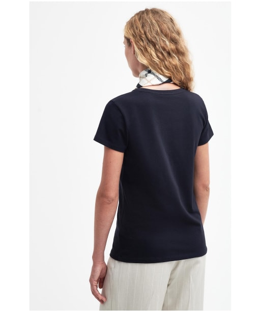 Women's Barbour Highlands Short Sleeve Jersey T-Shirt - Navy
