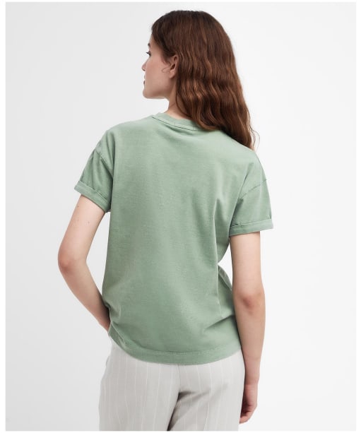 Women's Barbour Sandgate Dropped Armhole, Short Sleeve Cotton T-Shirt - Nephrite Green