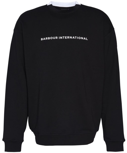 Men's Barbour International Bates Crew Neck Sweatshirt - Black