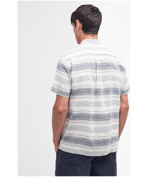 Men's Barbour Crimwell Short Sleeve Summer Fit Linen Blend Shirt - Whisper White