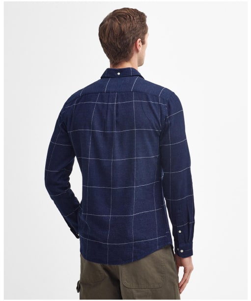 Men's Barbour Brindle Long Sleeve Tailored Fit Shirt - Indigo