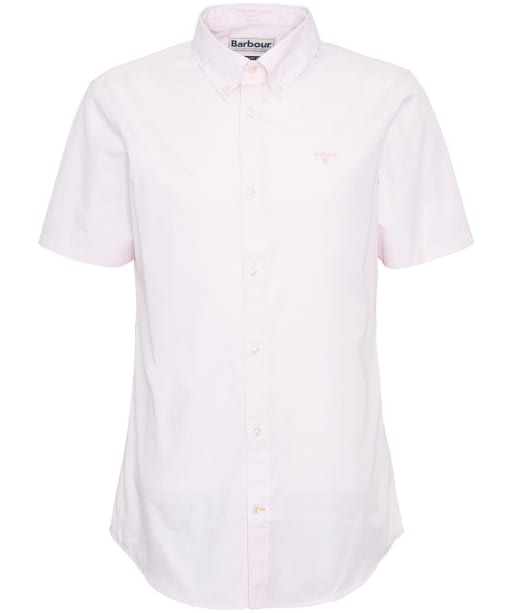 Men's Barbour Crest Poplin Short Sleeve Tailored Fit Shirt - Pink