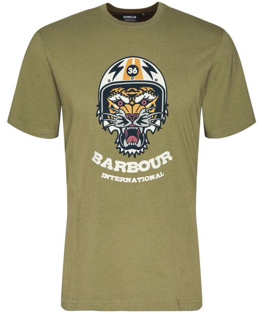 Men's Barbour International Socket Crew Neck Cotton T-Shirt - Olive Branch
