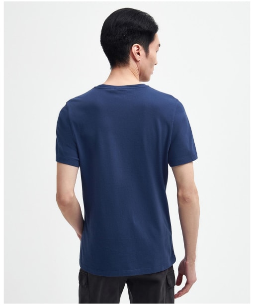 Men's Barbour International Spirit Crew Neck Cotton T-Shirt - Washed Cobalt