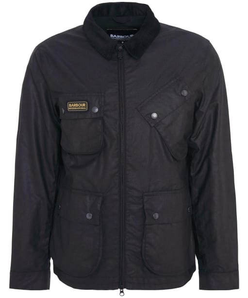Men's Barbour International Sefton Waxed Cotton Jacket - Black