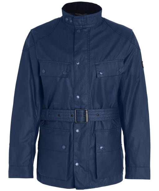 Men's Barbour International Tonal Trialist Waxed Cotton Jacket - Washed Cobalt