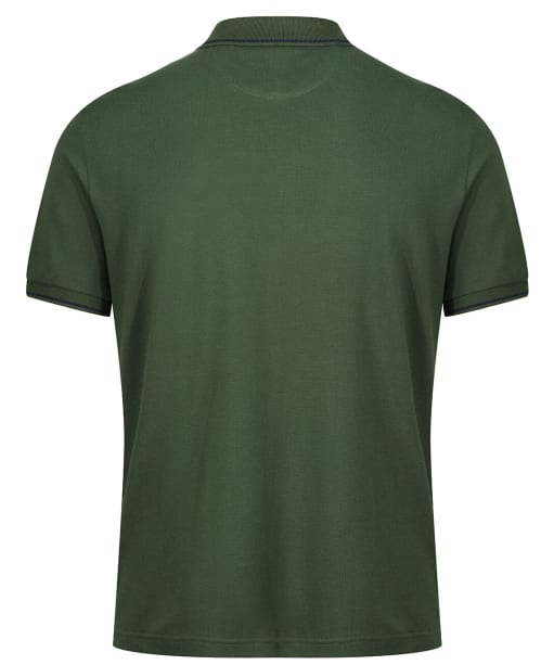 Men's GANT Tipped Pique Rugger Short Sleeve Cotton Polo Shirt - Pine Green