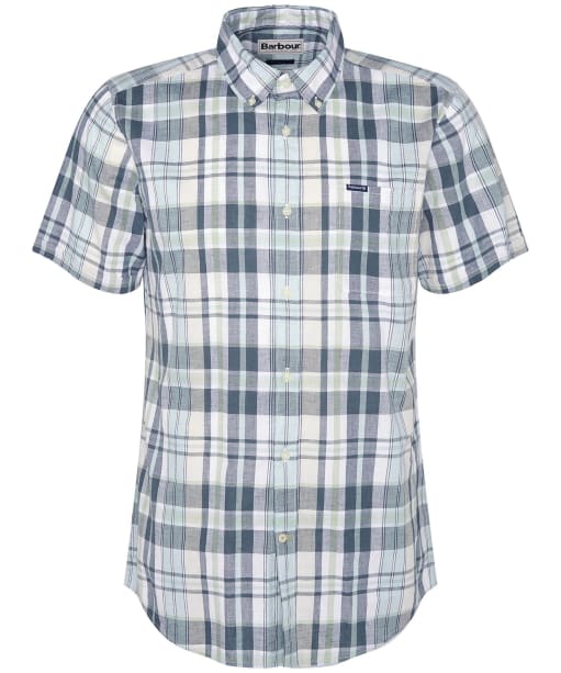 Men's Barbour Alford Tailored Short Sleeve Checked Shirt - White
