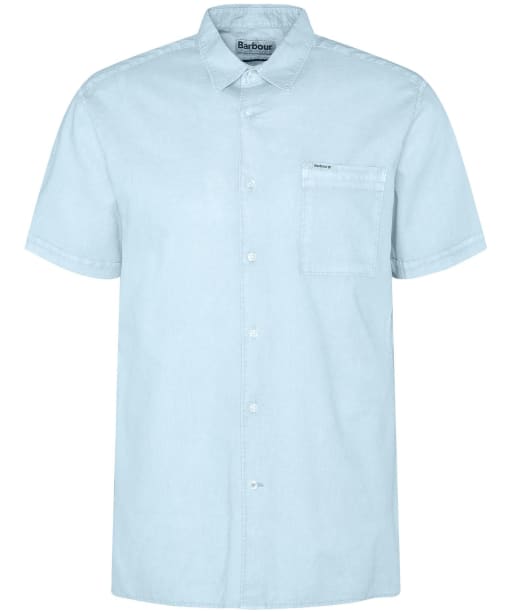 Men's Barbour Terra Dye Regular Short Sleeve Summer Shirt - Sky