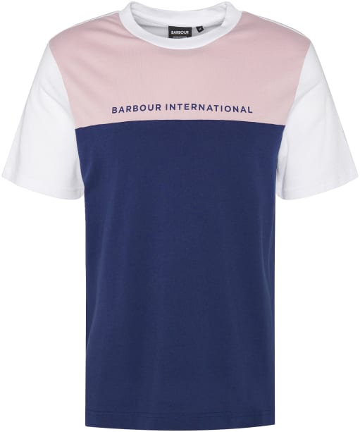 Men's Barbour International Mondrian Colour Blocked T-Shirt - White