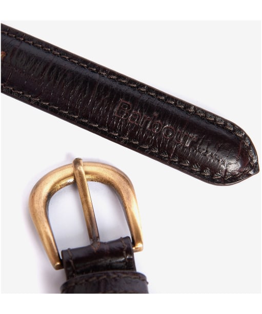 Women's Barbour Mock Croc Leather Belt - Black Cherry