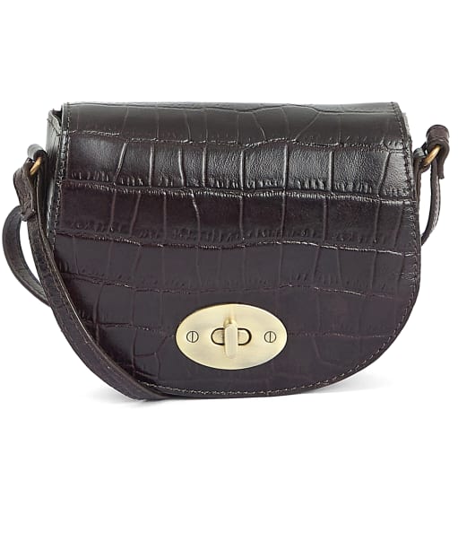 Women's Barbour Eilein Leather Saddle Bag - Black Cherry